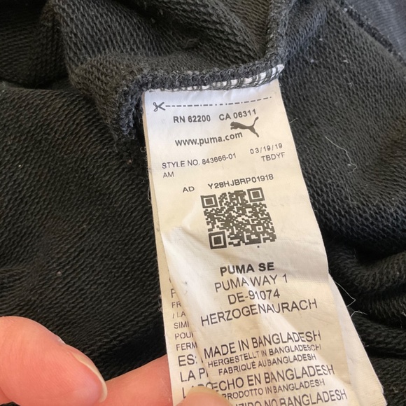 PUMA Women’s Black Full Front Zip Sweat Jacket Sz S - READ! - Picture 8 of 10